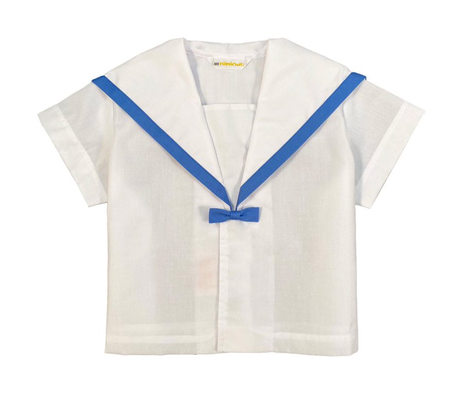 夏服 208Eベツ 袖付 晒フチ青