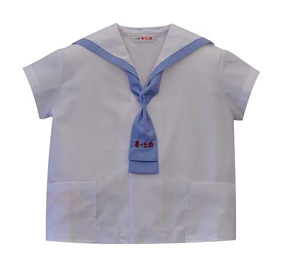 夏服 208Cベツ 前スナップ 白*水