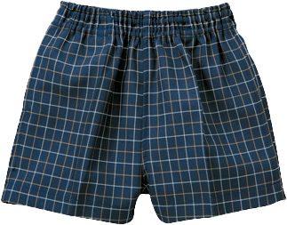 ズボン Sゴム 前とじ 紺白格子